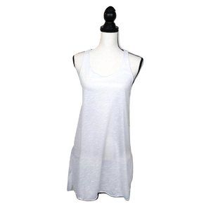 Miken White S/L Sheer Tank Dress Swim Cover Up